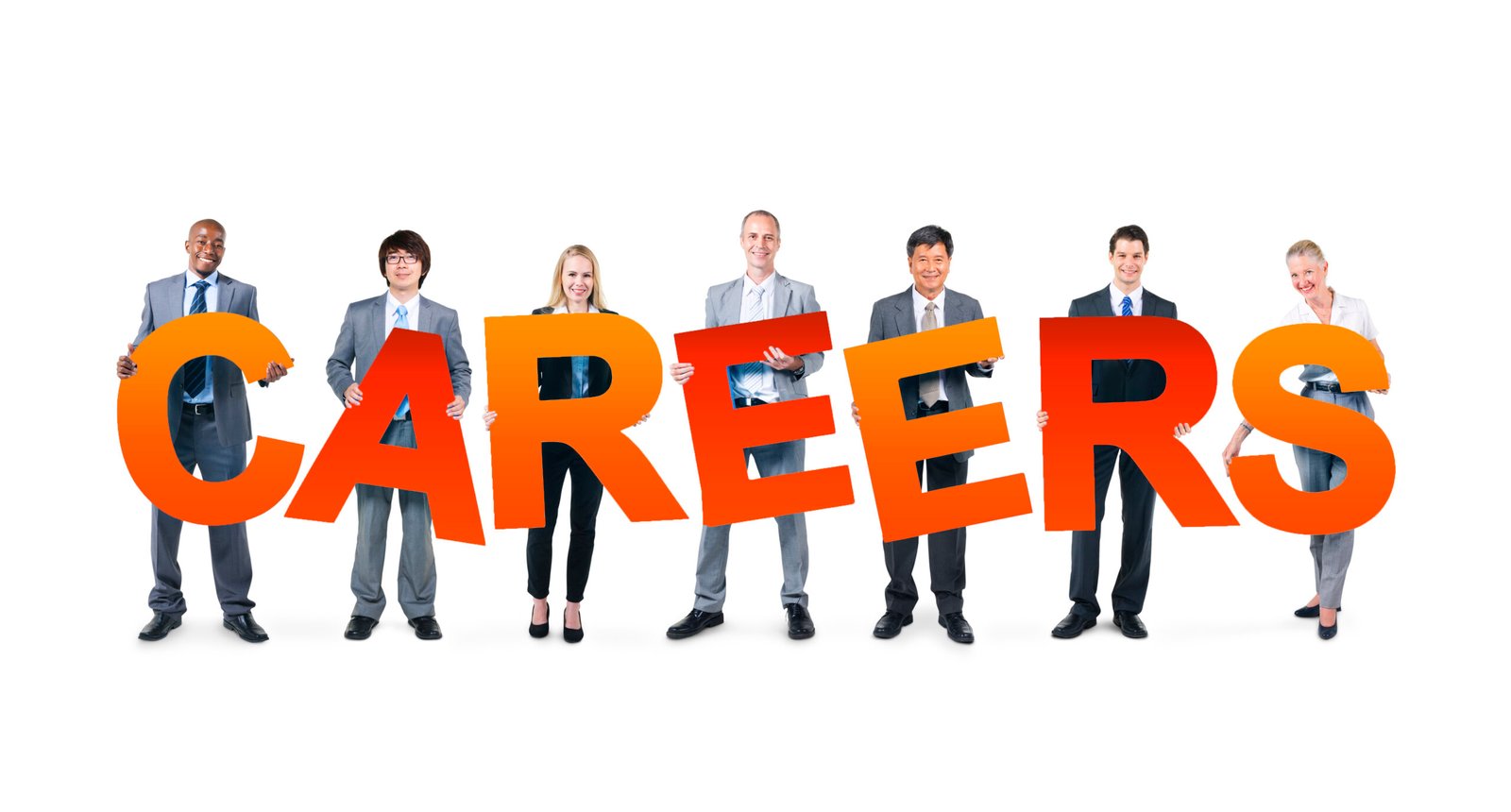 Business People Holding the Word Careers